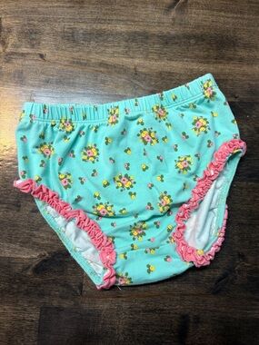 Matilda Jane Mint Floral Ruffle Briefs with Pink Trim